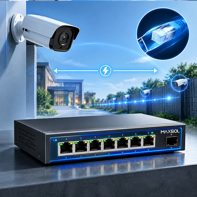 Long-range PoE-switch 300 m voor IP-camera’s kiezen