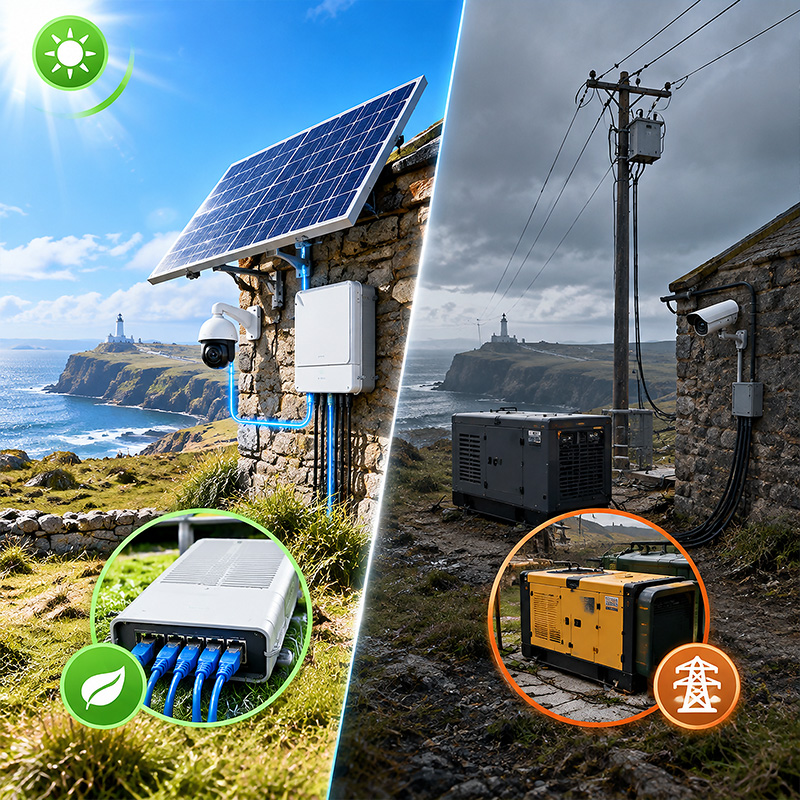 PoE op zonne-energie of netvoeding voor afgelegen locaties?