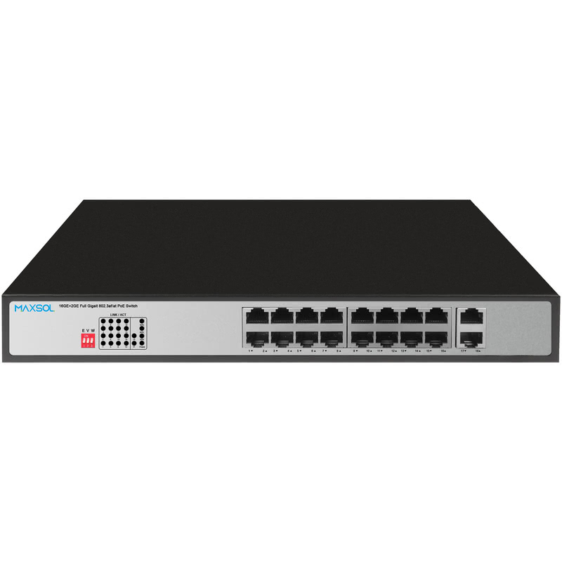 16-poorts Gigabit-PoE+-switch, 300W, 2 uplinks