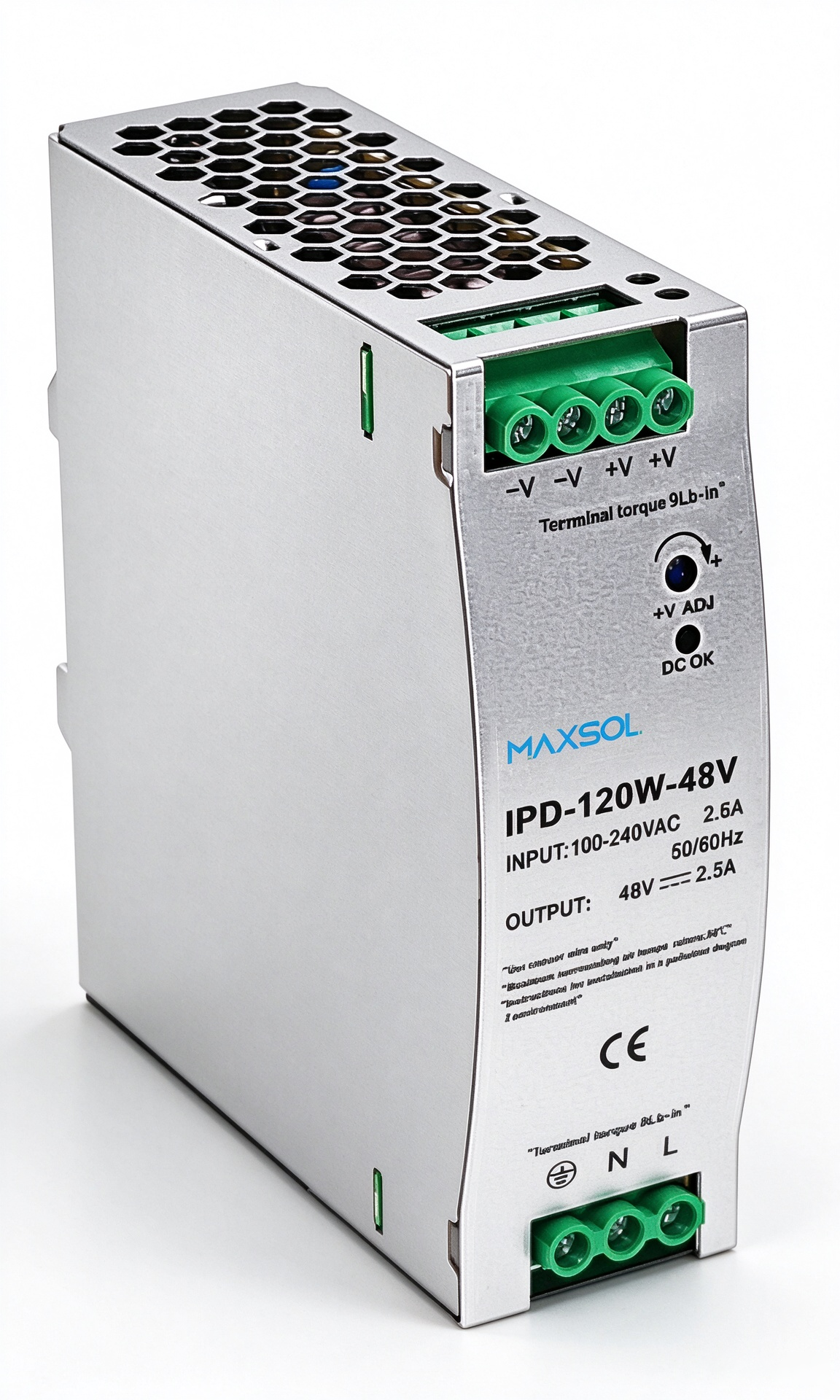 Industriële DIN-railvoeding, 48V DC / 120W