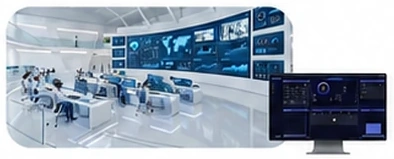 Commandocentrum verbonden met het centrale beheerplatform