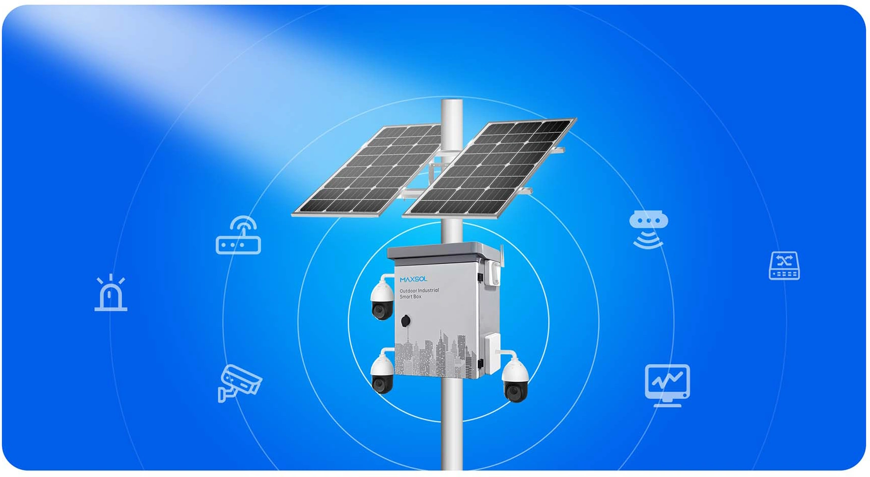 Geïntegreerd MAXSOL-zonne-energiesysteem voor buiten