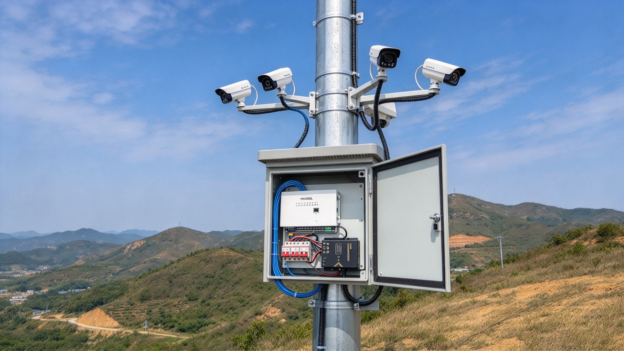Autonome zonnekast met industriële PoE-switch