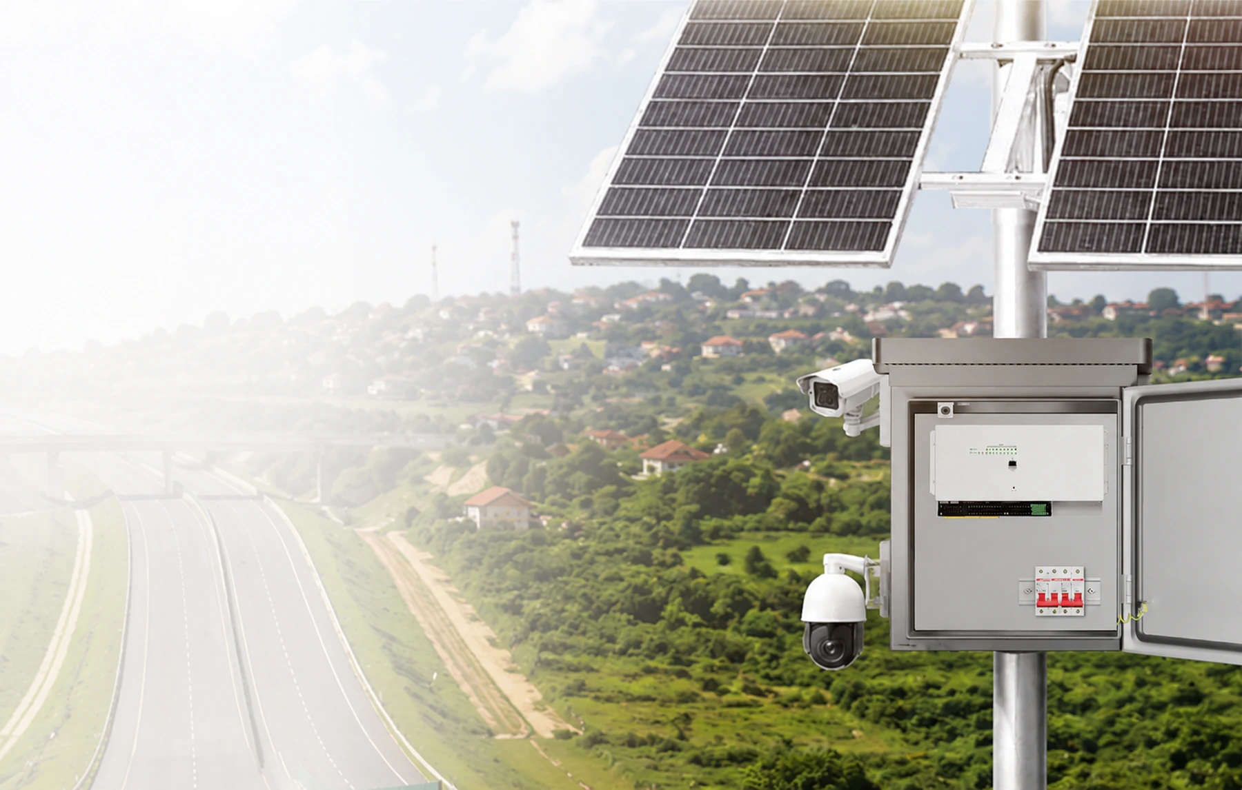 Autonome zonnekast met industriële PoE-switch